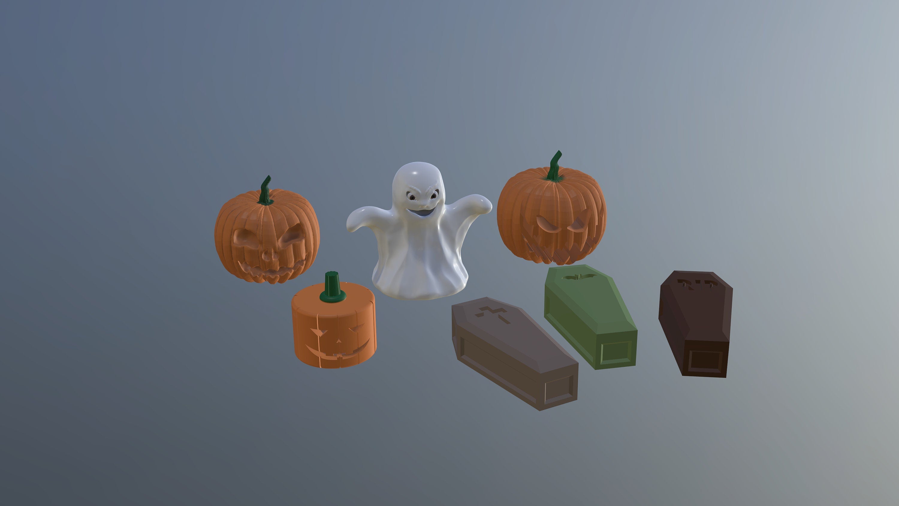 HALLOWEEN PACK 7 model – STL File for 3D Printing & CNC