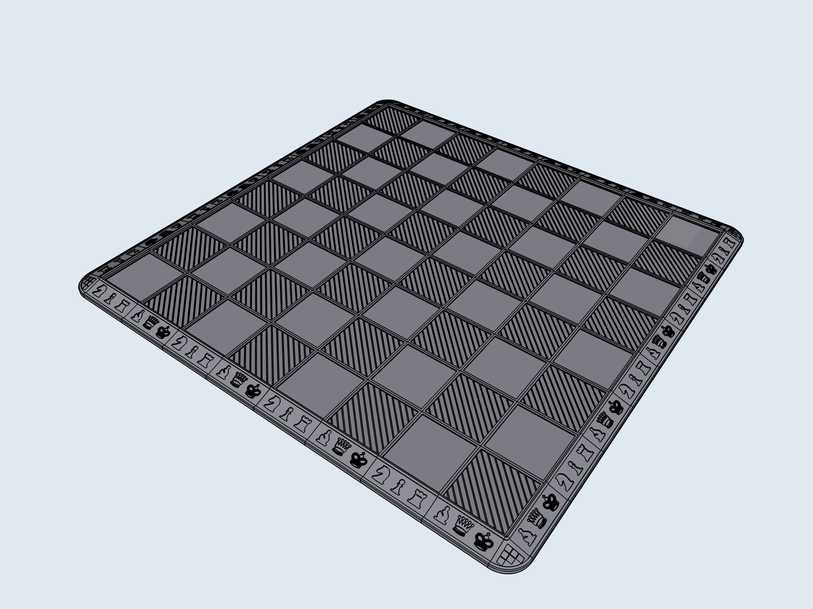 Modular Chess BOARD + EGYPT frame variant – STL File for 3D Printing & CNC
