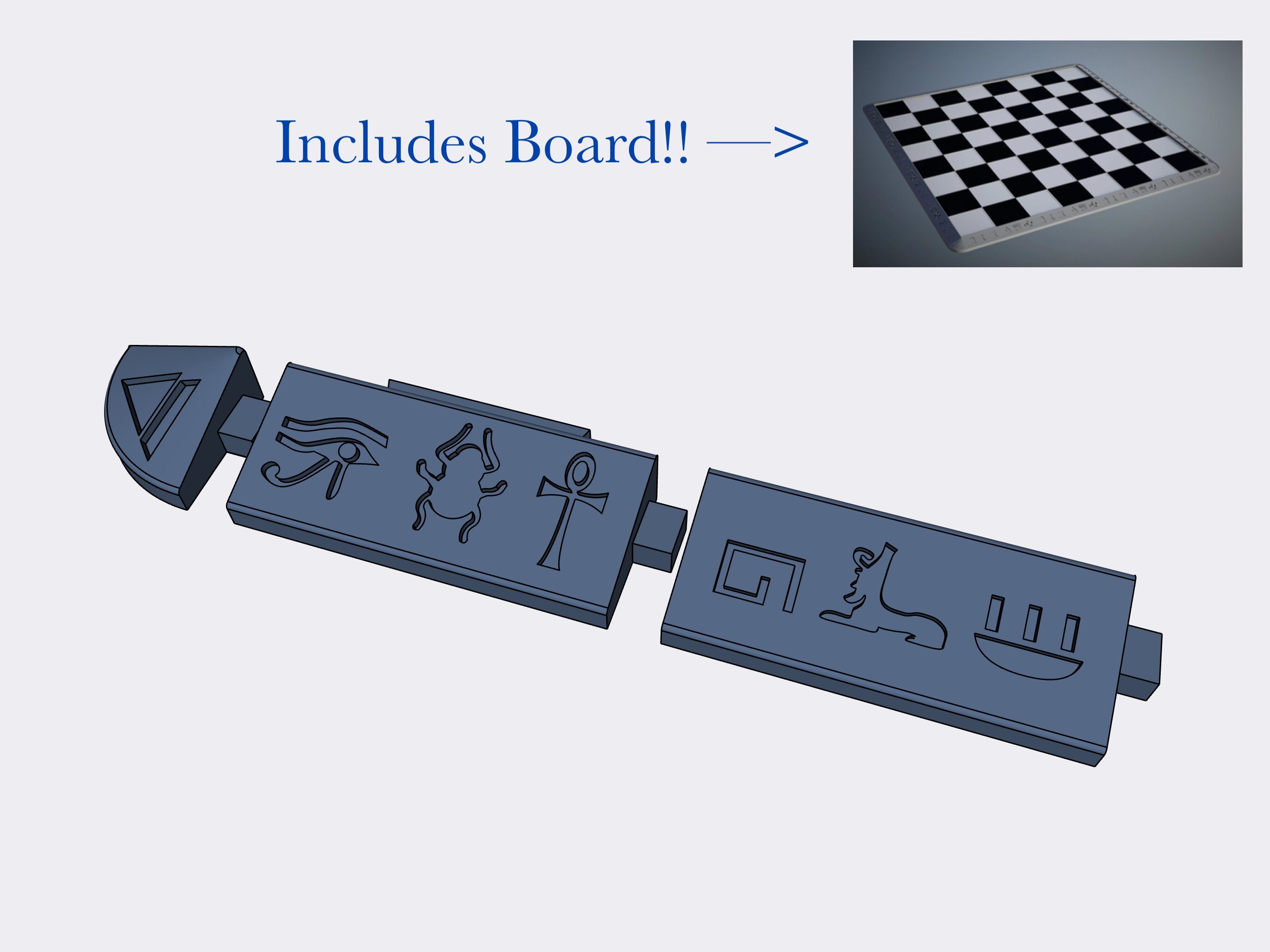 Modular Chess BOARD + EGYPT frame variant – STL File for 3D Printing & CNC