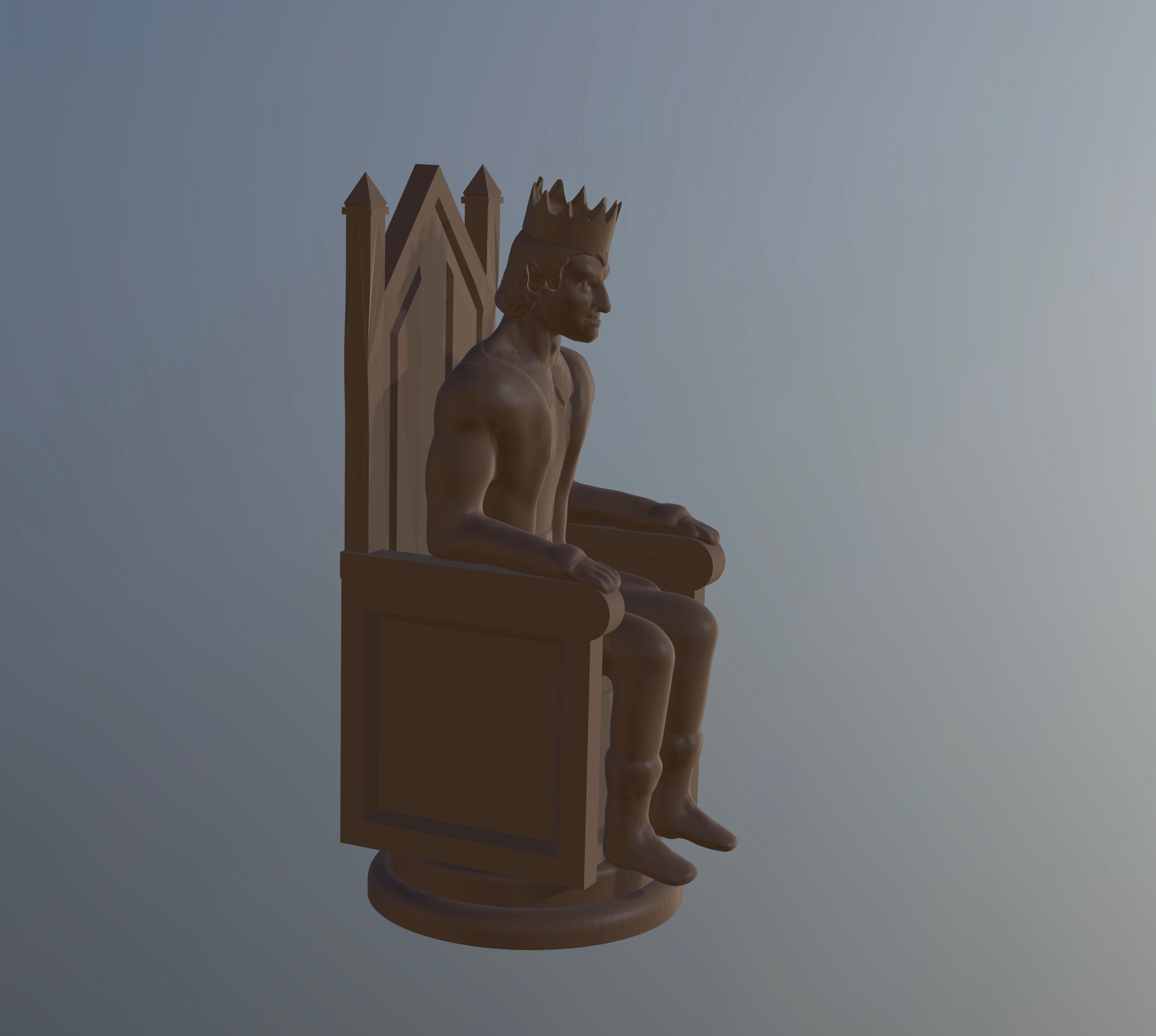 KING Figure CHESS Piece (Medieval Set) – STL File for 3D Printing & CNC