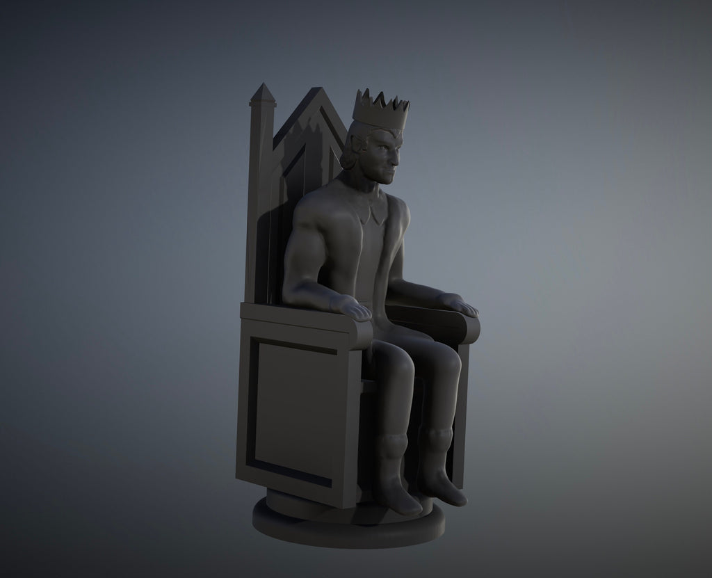 KING Figure CHESS Piece (Medieval Set) – STL File for 3D Printing & CNC