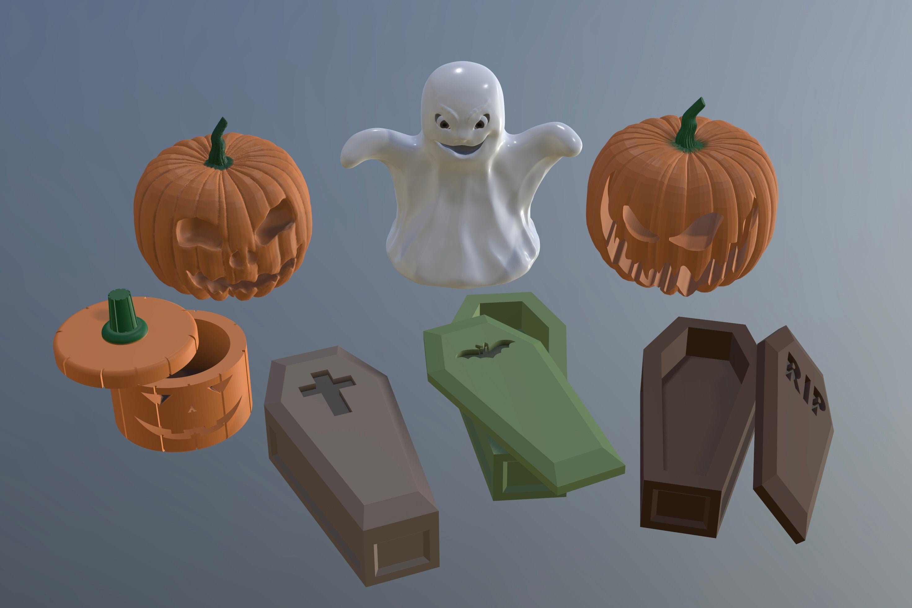 HALLOWEEN PACK 7 model – STL File for 3D Printing & CNC