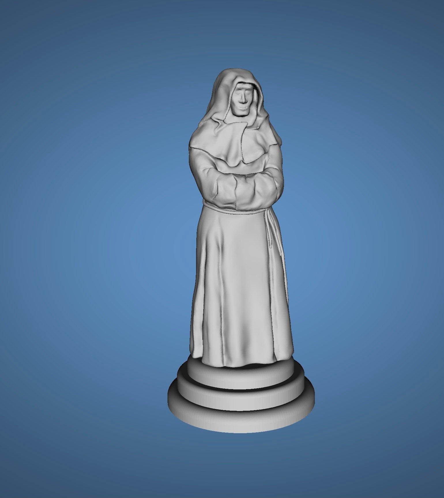 MONK figure CHESS Piece (Bishop) – STL File for 3D Printing & CNC