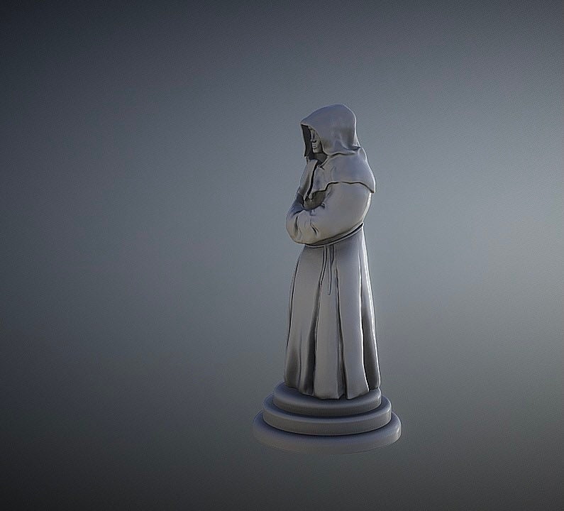 MONK figure CHESS Piece (Bishop) – STL File for 3D Printing & CNC