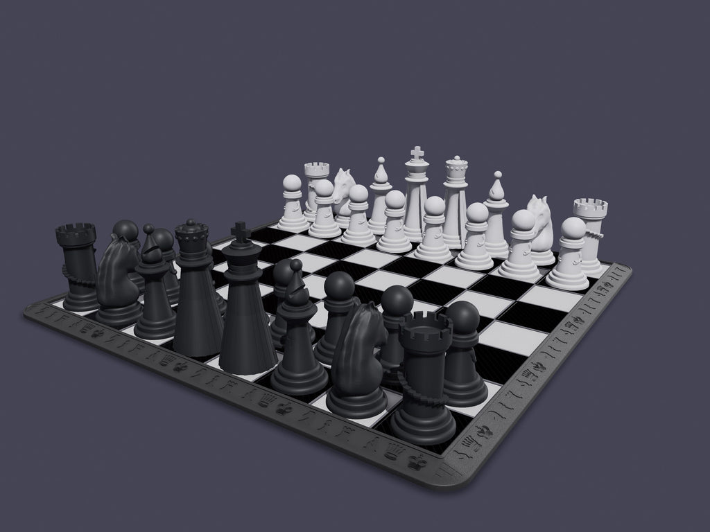 3D CHESS Set + Modular Chess BOARD – STL File for 3D Printing & CNC