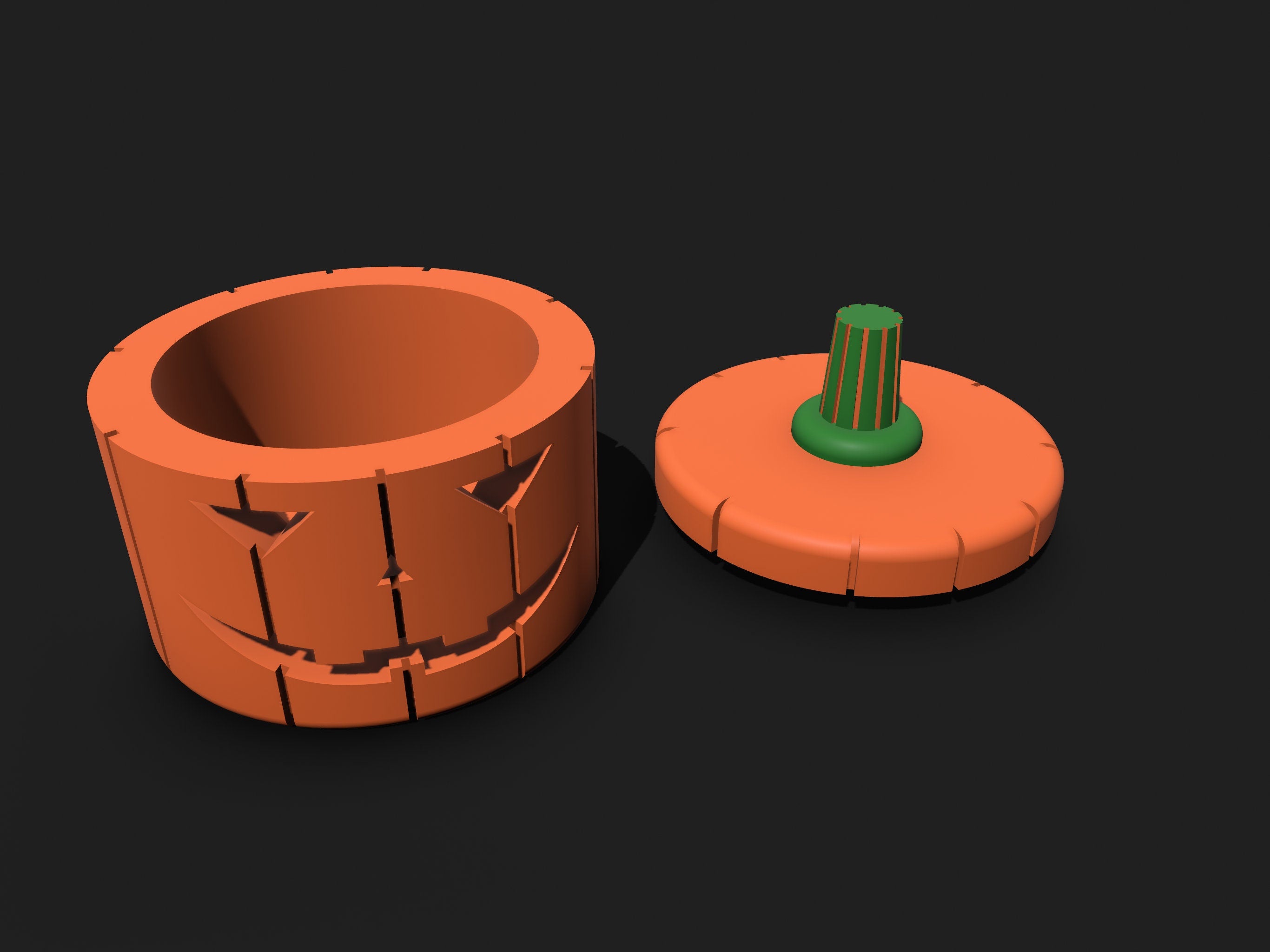 HALLOWEEN PUMPKIN Case with Lid – STL File for 3D Printing & CNC