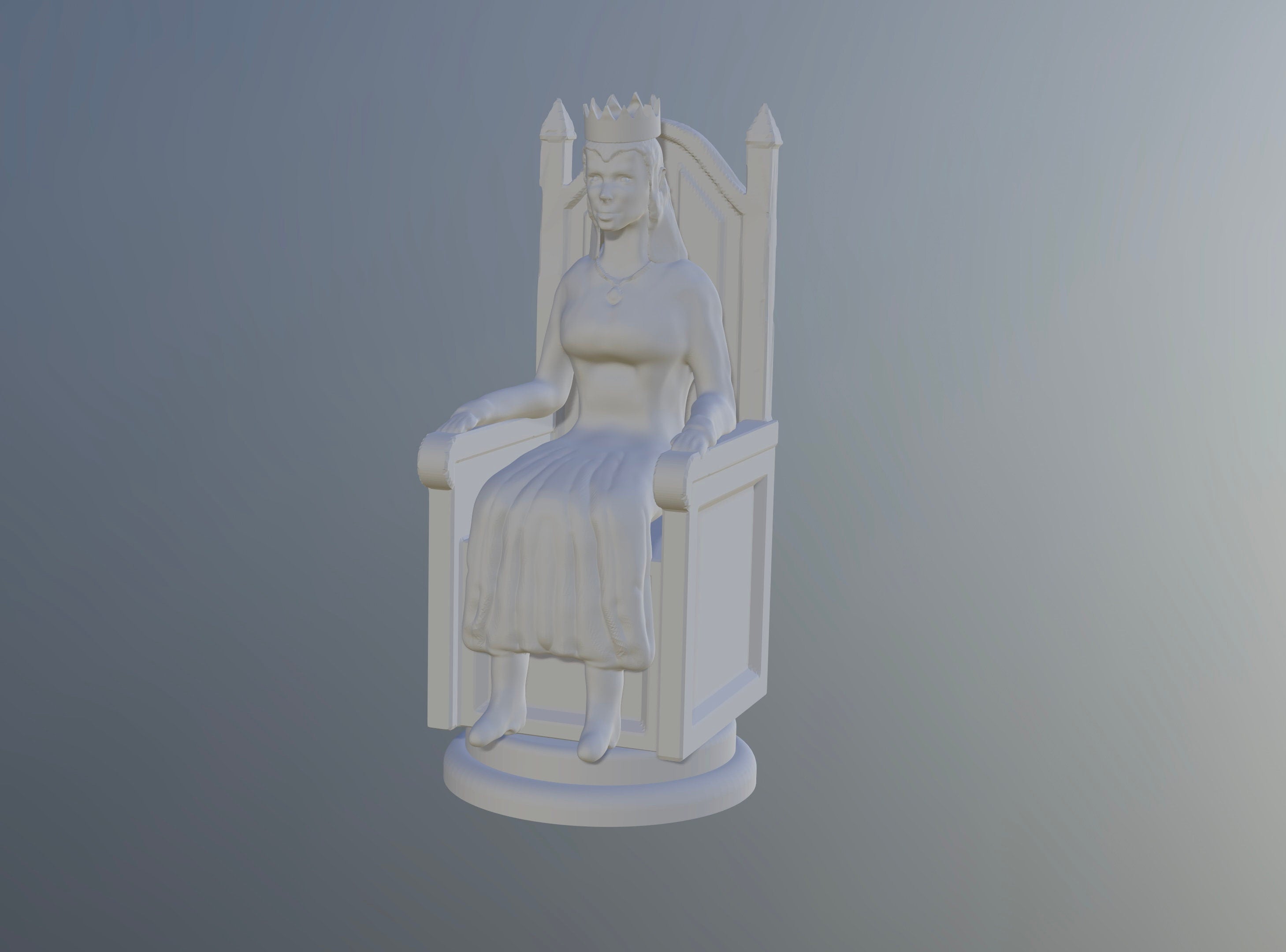 QUEEN Figure CHESS Piece (Medieval Set) – STL File for 3D Printing & CNC