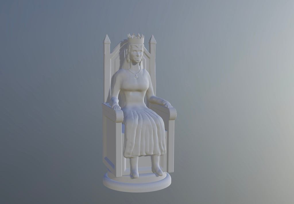 QUEEN Figure CHESS Piece (Medieval Set) – STL File for 3D Printing & CNC