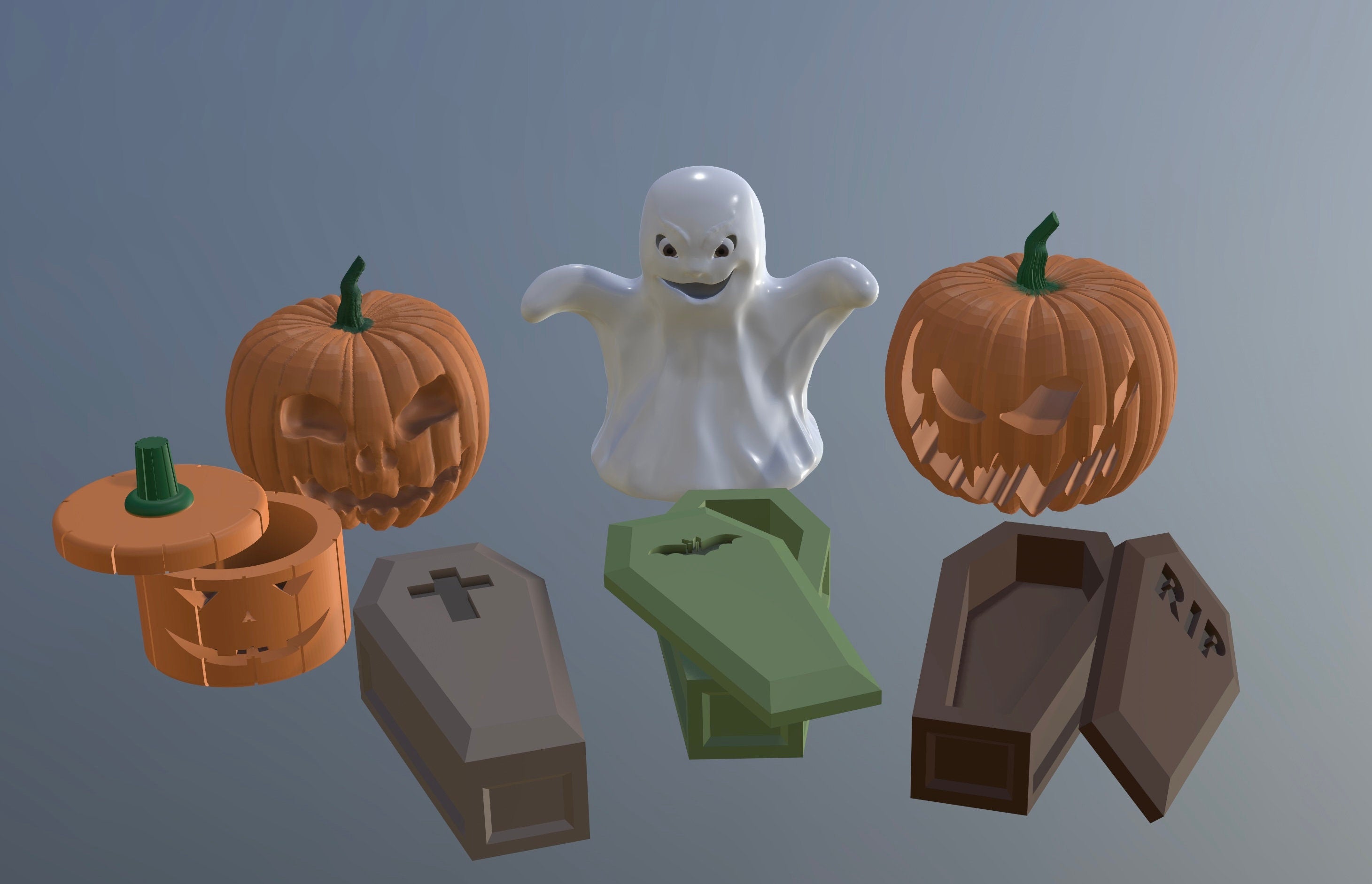 HALLOWEEN PACK 7 model – STL File for 3D Printing & CNC