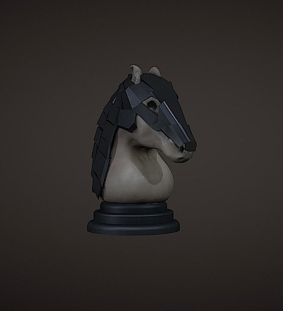 BATTLE Horse CHESS Piece – STL File for 3D Printing & CNC