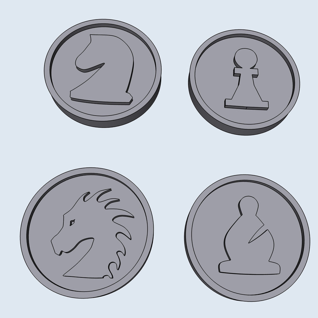 CHESS chips – STL File for 3D Printing & CNC