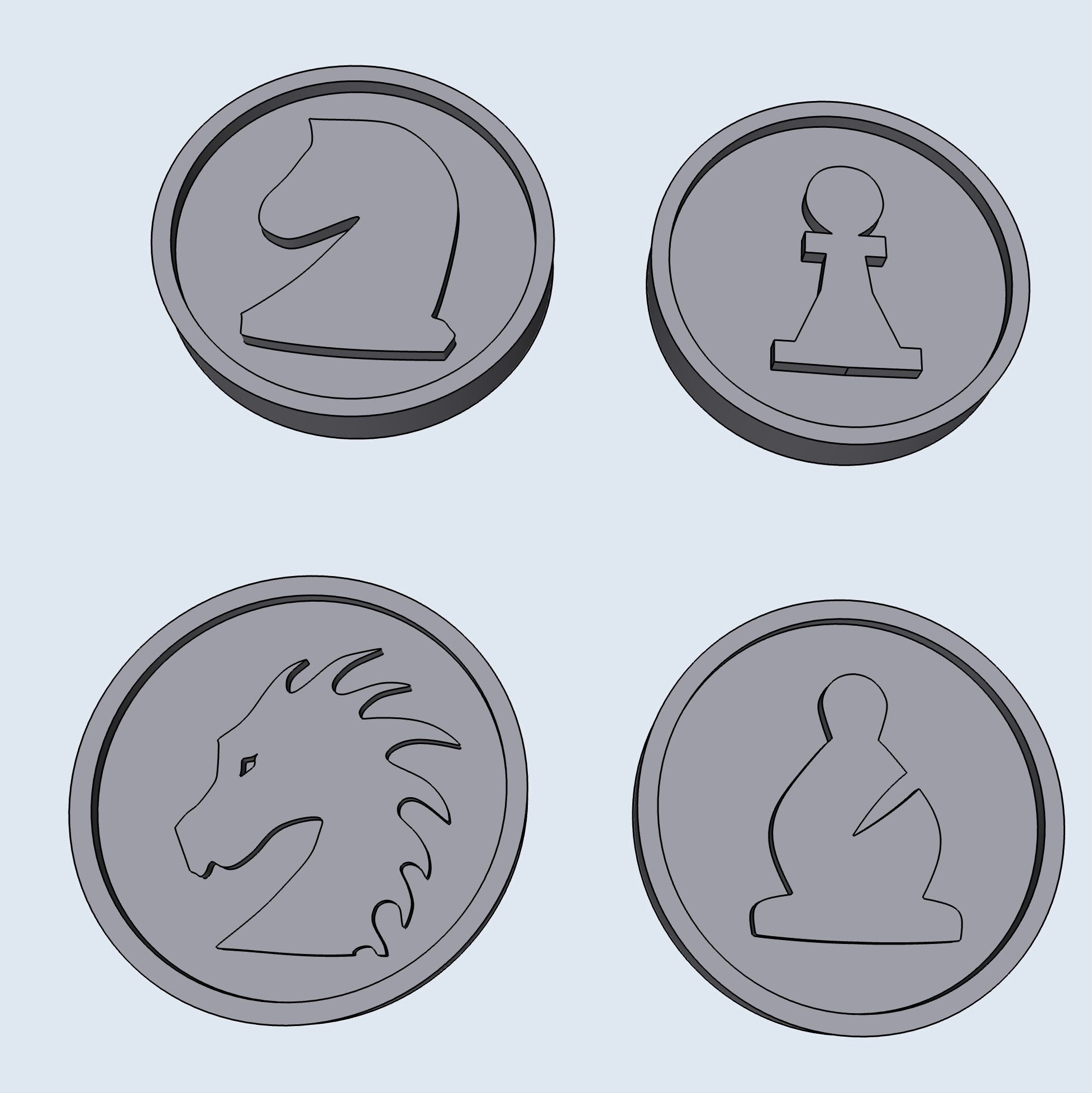 CHESS chips – STL File for 3D Printing & CNC
