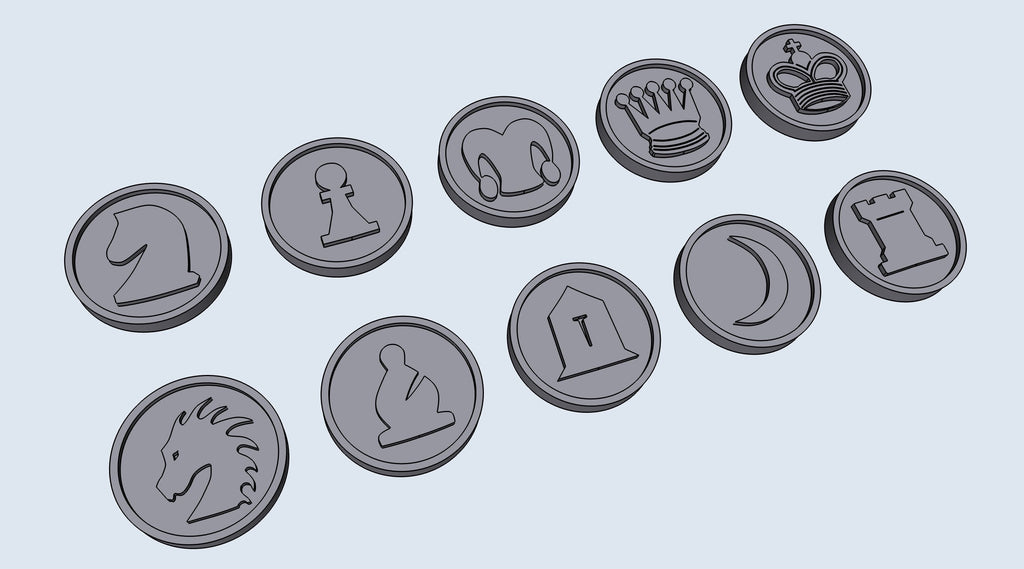 CHESS chips – STL File for 3D Printing & CNC