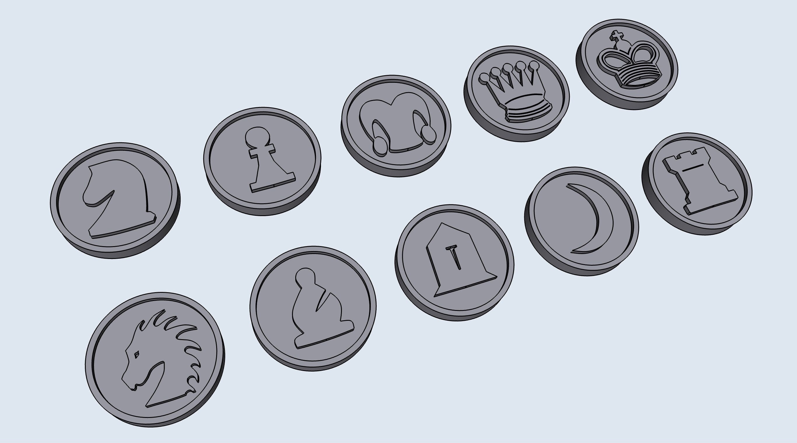 CHESS chips – STL File for 3D Printing & CNC