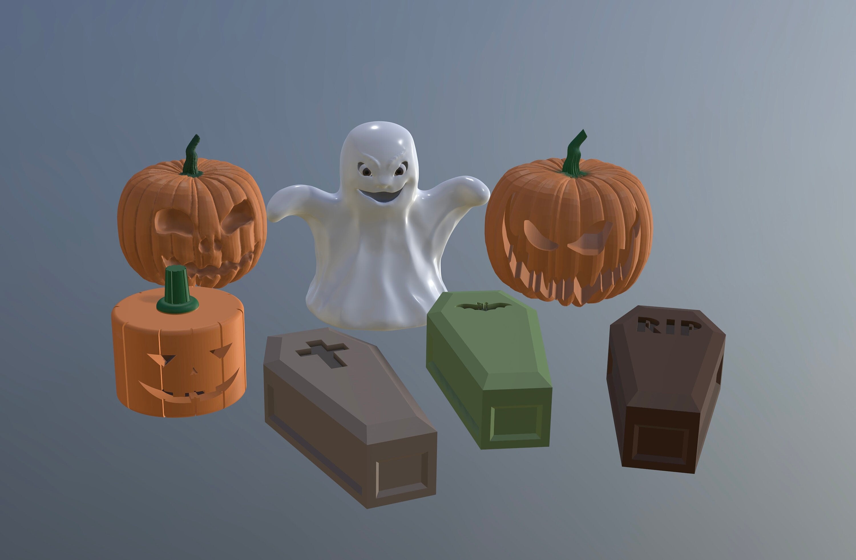 HALLOWEEN PACK 7 model – STL File for 3D Printing & CNC