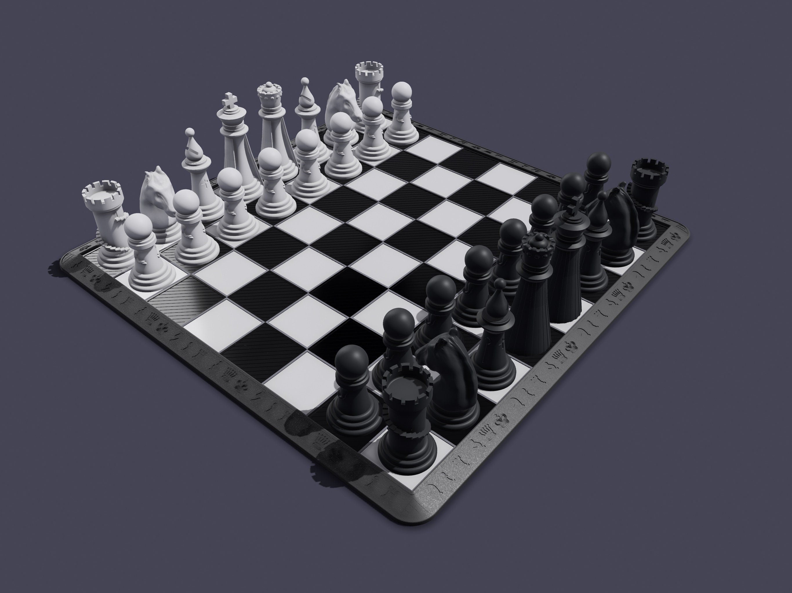 3D CHESS Set + Modular Chess BOARD – STL File for 3D Printing & CNC