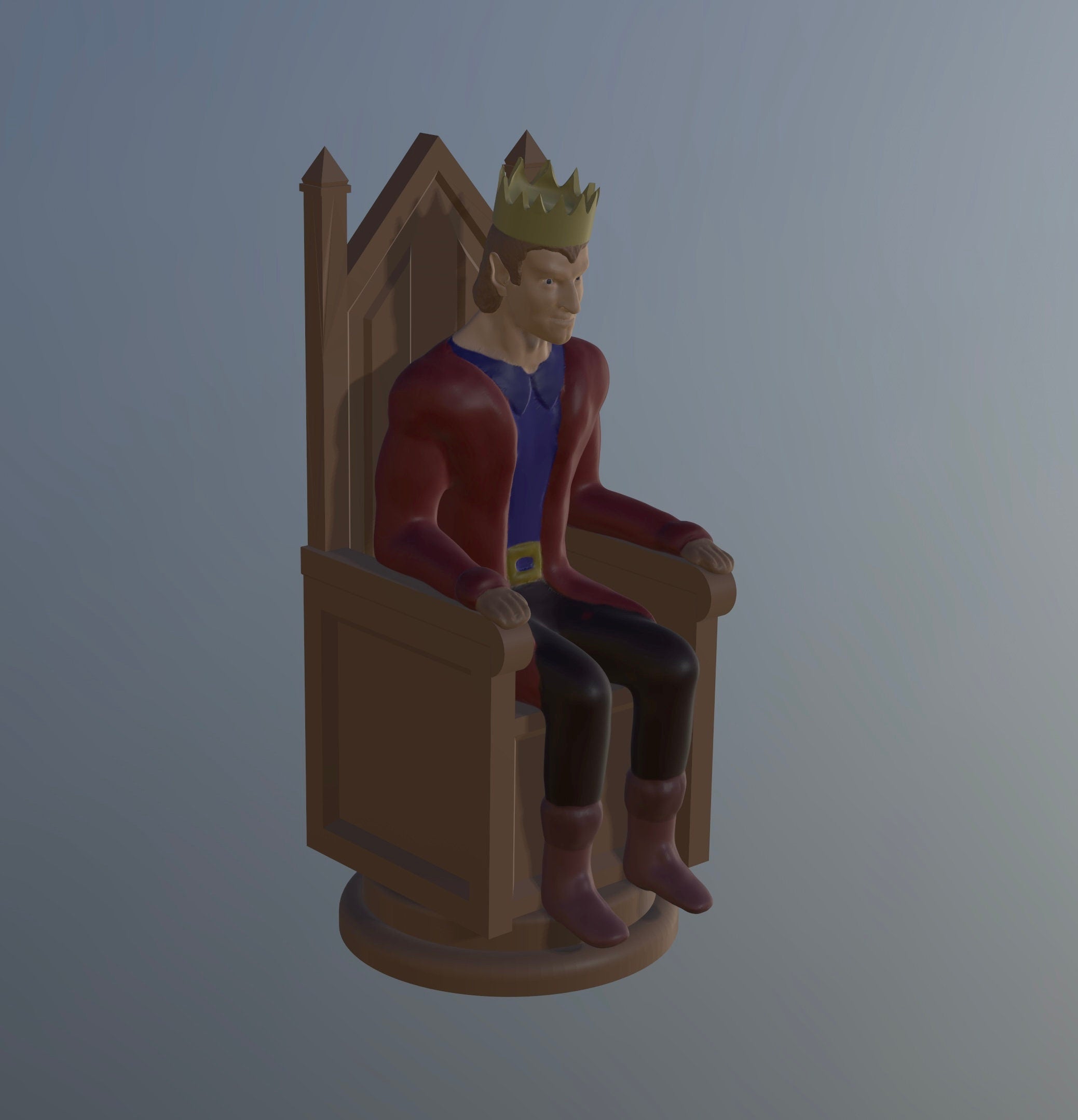 KING Figure CHESS Piece (Medieval Set) – STL File for 3D Printing & CNC
