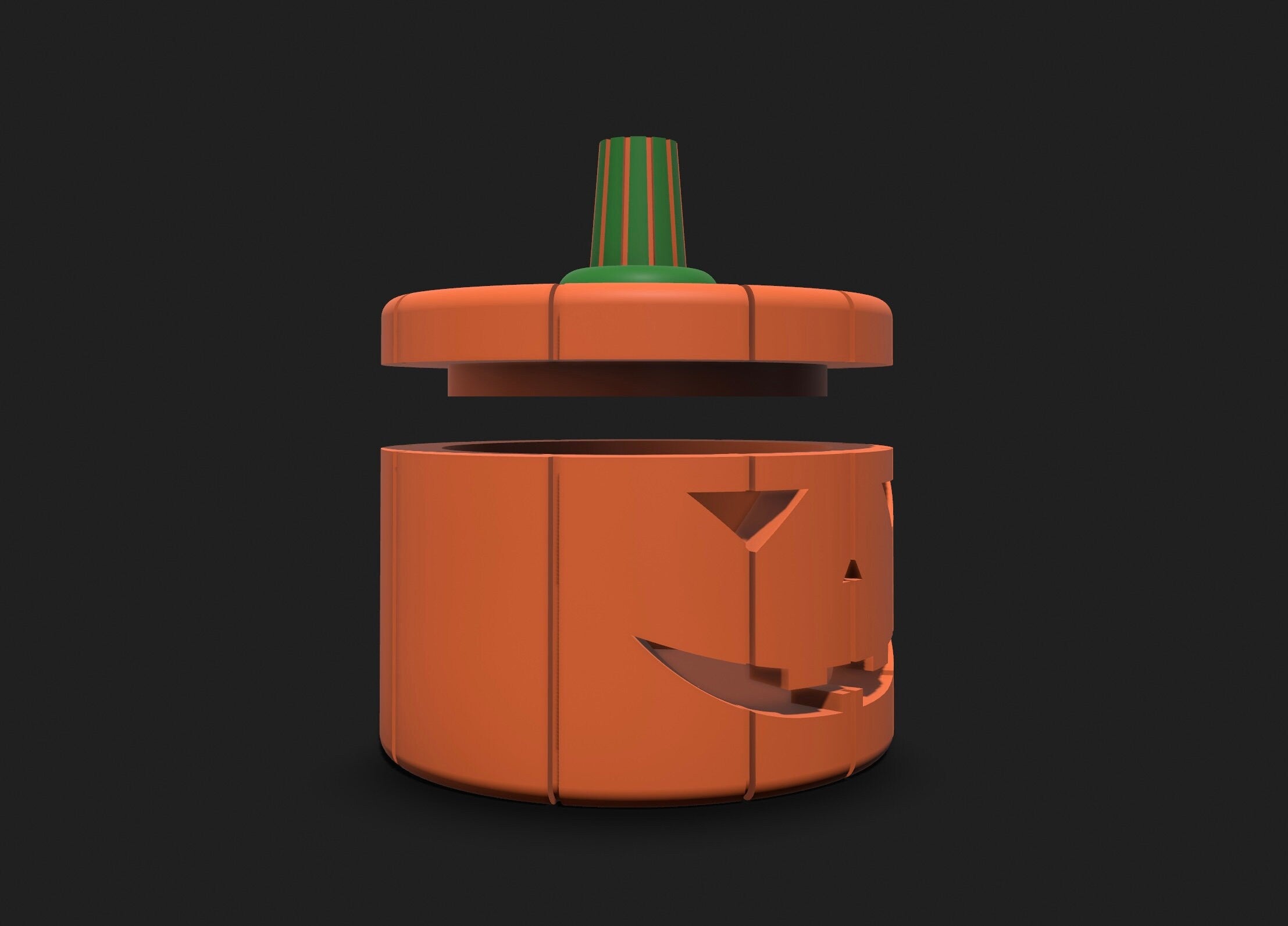 HALLOWEEN PUMPKIN Case with Lid – STL File for 3D Printing & CNC