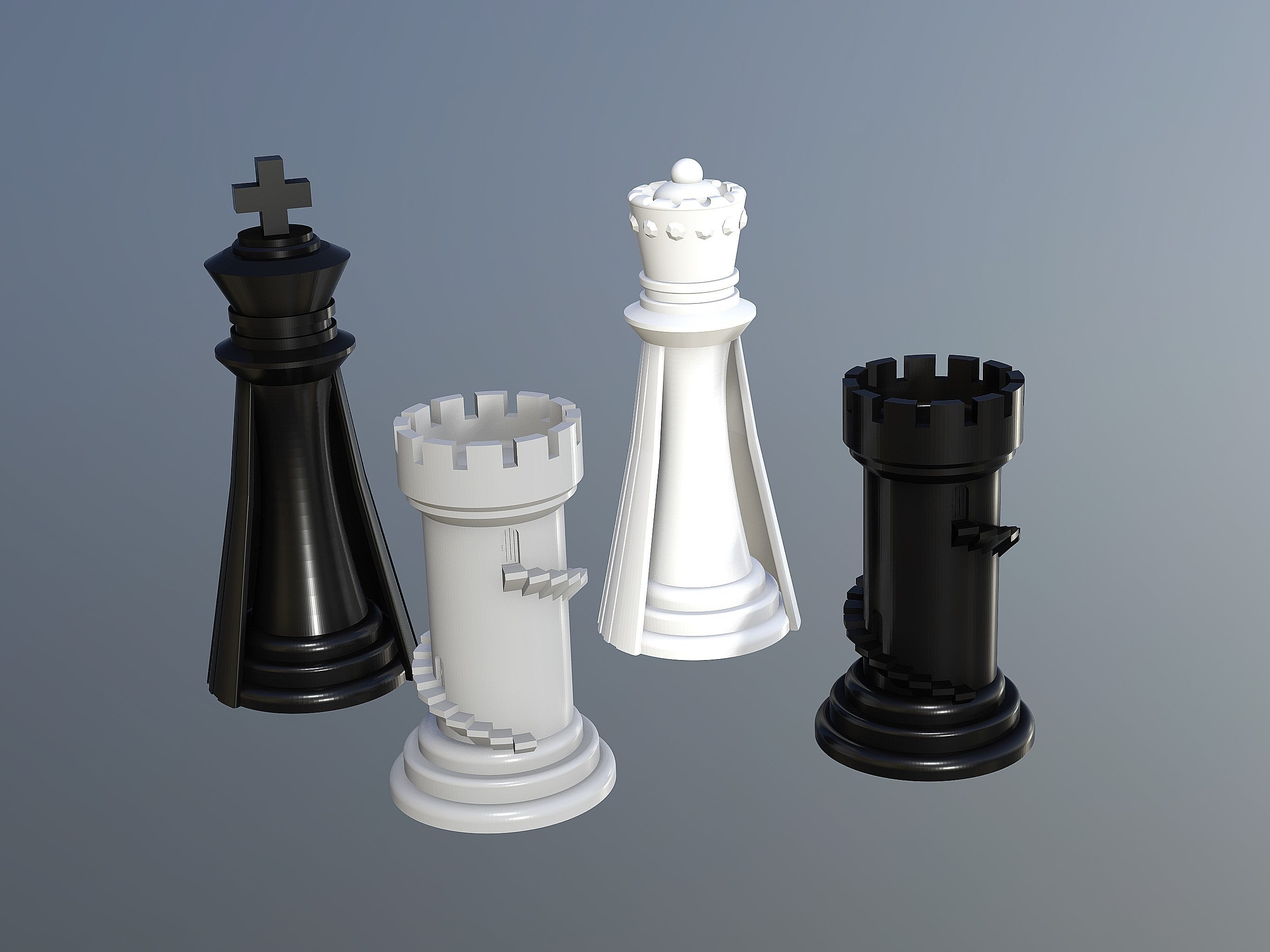 3D Original CHESS SET – STL File for 3D Printing & CNC