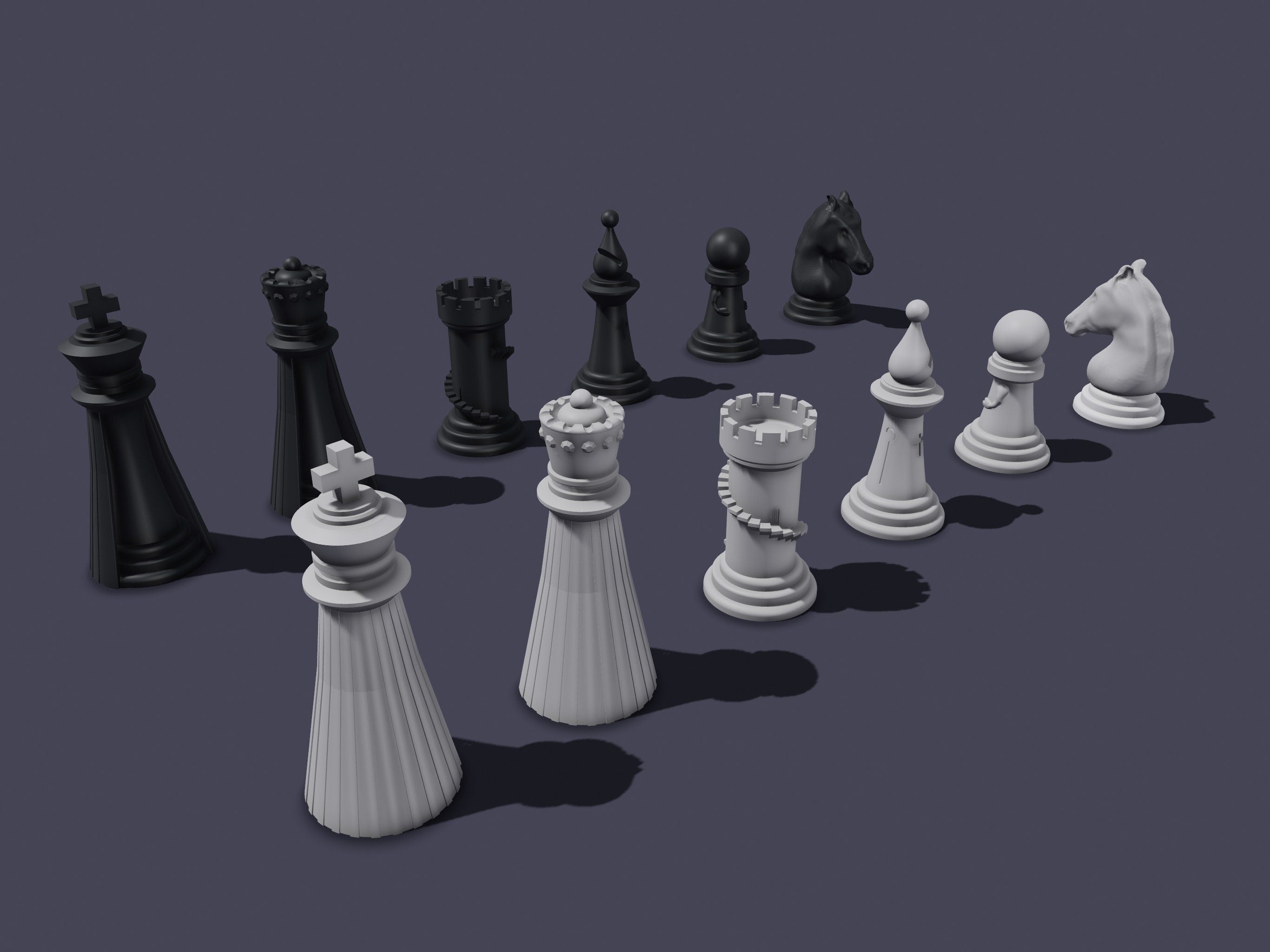 3D CHESS Set + Modular Chess BOARD – STL File for 3D Printing & CNC