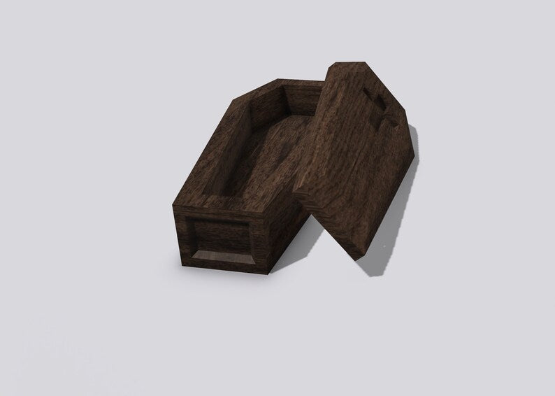 CAIXÃO DE HALLOWEEN com três tampas diferentes – Arquivo STL para impressão 3D e CNC