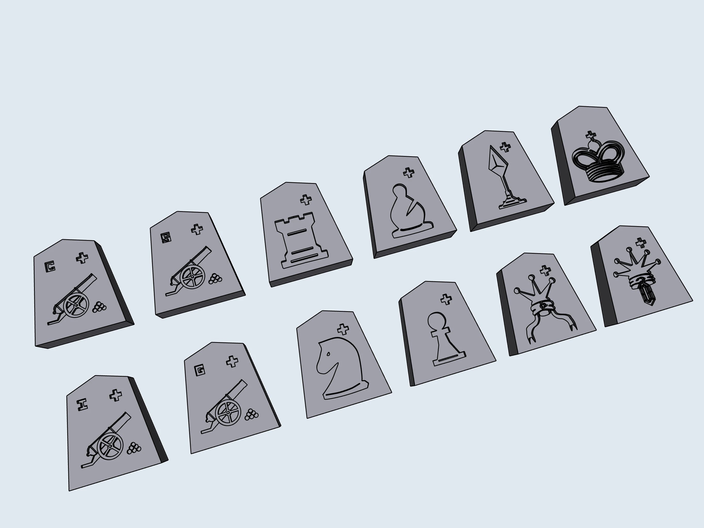 CANNON SHOGI Chips - STL File for 3D Printing & CNC